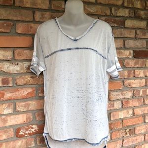 Freeze brand sheer vneck high low t-shirt